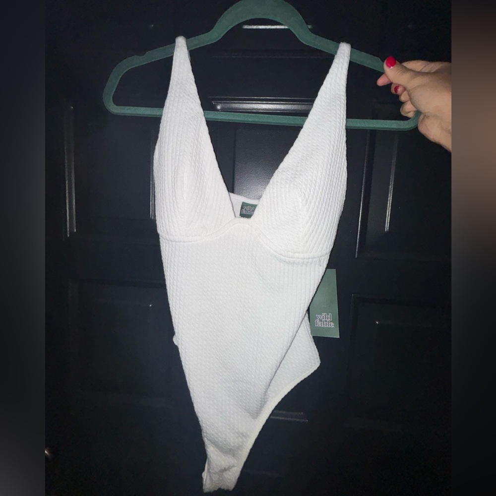 White Ribbed Bodysuit size XS NWT